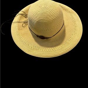 Panama Jack Straw Sun Hat with Brown Band